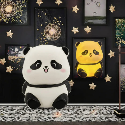 Pearly Glitter™️ Cute LED Silicone Night Light – Soft Warm Mood Lamp for Bedroom & Dorm | Cartoon Chicken / Panda / Rabbit
