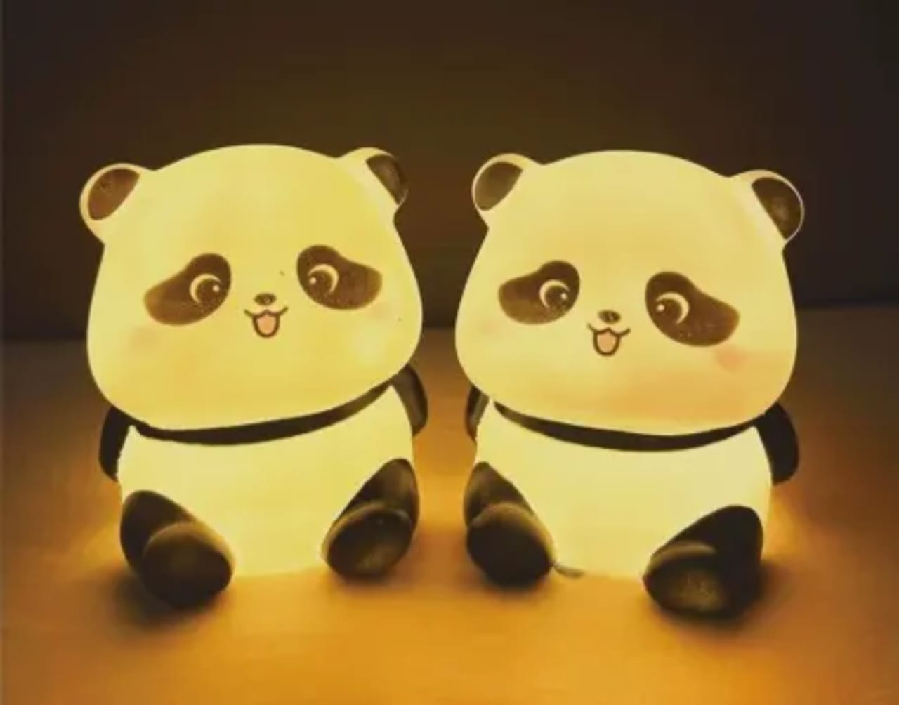 Pearly Glitter™️ Cute LED Silicone Night Light – Soft Warm Mood Lamp for Bedroom & Dorm | Cartoon Chicken / Panda / Rabbit